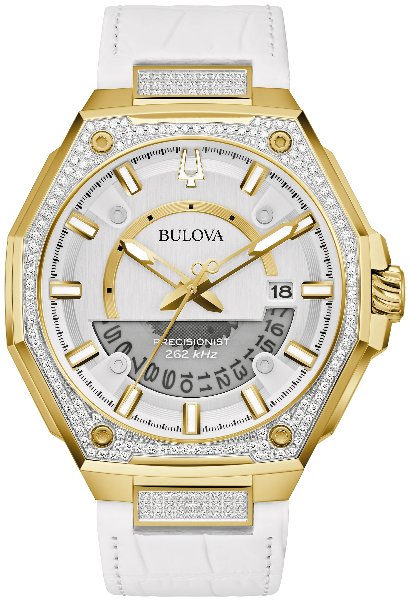White Dial Leather Strap Series X 98J119 | Bulova